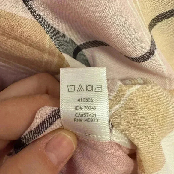 Loft button down women’s blouse pink plaid The Softened Shirt size XS - Picture 6 of 9